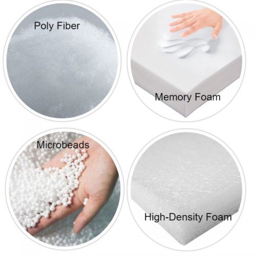 Poly Fiber, Memory Foam, Microbeads, High-Density Foam